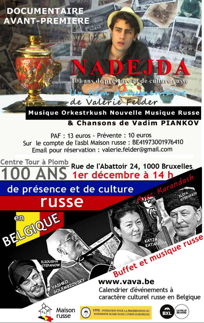 Affiche. 100 ans de présence et de culture russe, par Valérie Felder. 2019-12-01